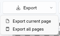 Export format picker with output options