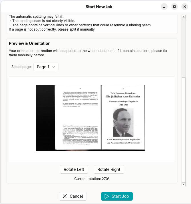 Extended job creation options for page handling and language setup