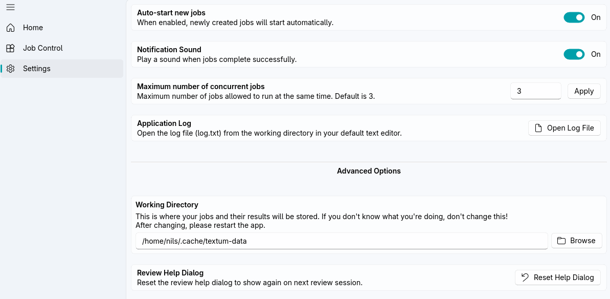 Settings View